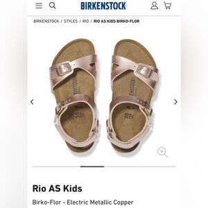 Kids Birkenstock Pink Metallic Rio Sandals